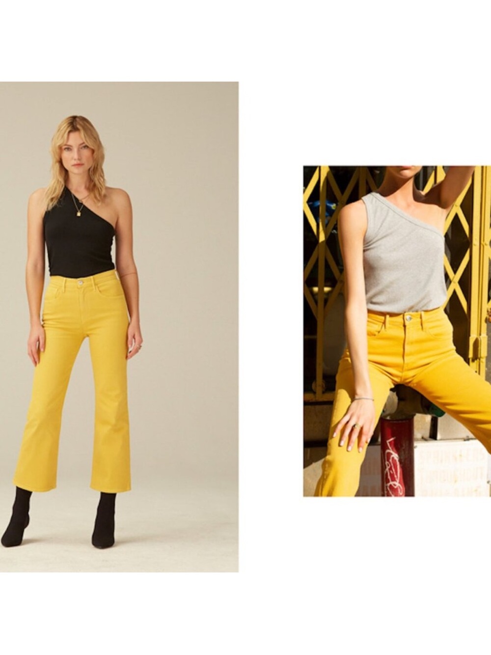 3x1 denim shelter Cropped Flare Jeans in marigold